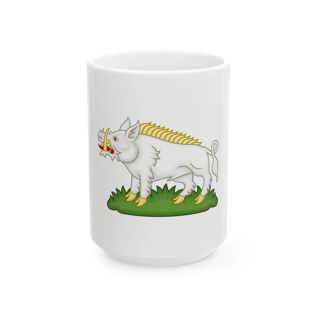 White Boar Badge of Richard III - White Coffee Mug 15oz - Go Mug Yourself