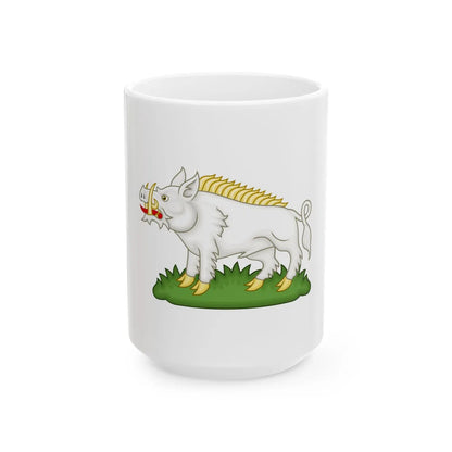 White Boar Badge of Richard III - White Coffee Mug 15oz - Go Mug Yourself