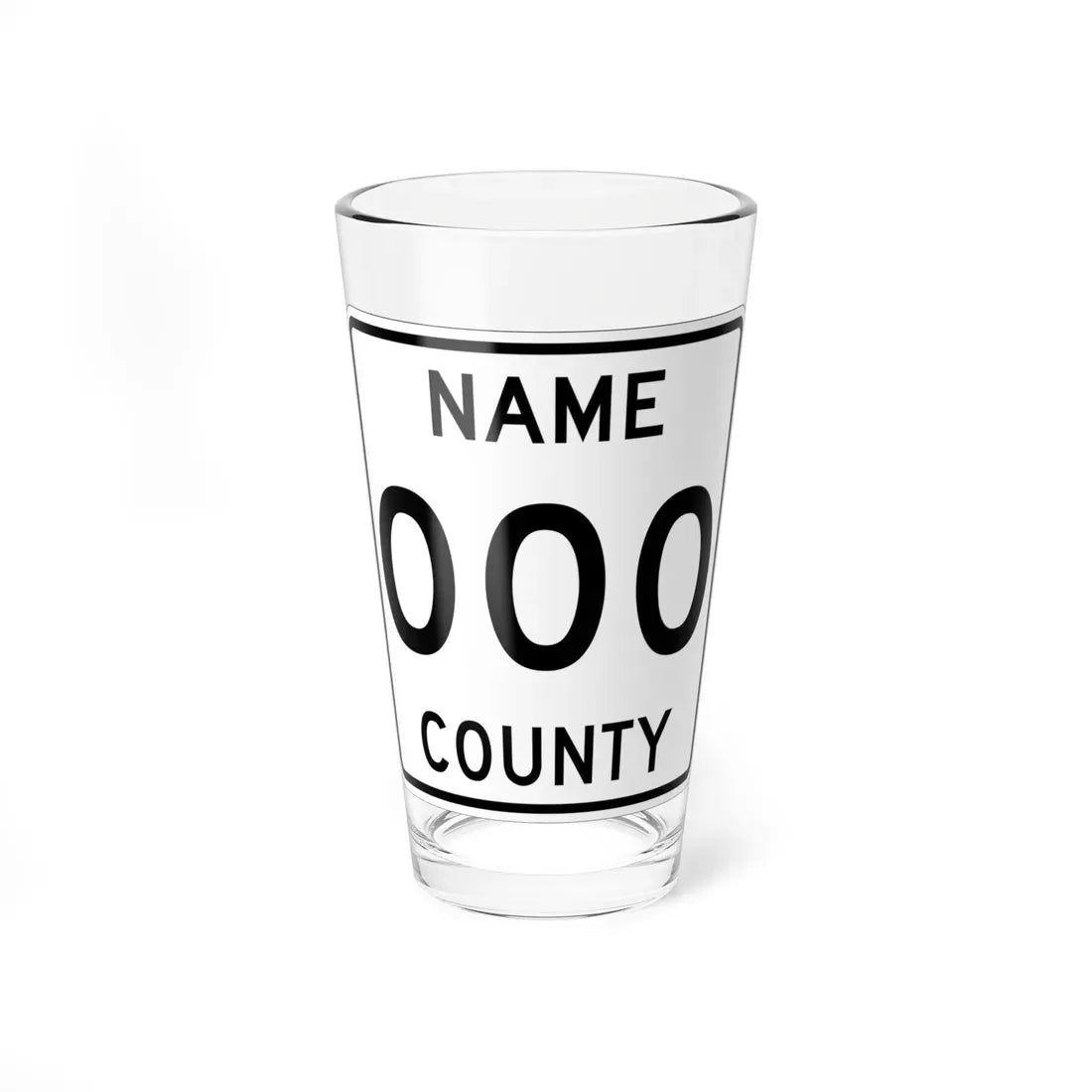 White County Plate Template (Michigan) (Road Sign) Pint Glass 16oz 16oz - Go Mug Yourself