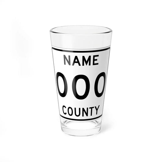 White County Plate Template (Michigan) (Road Sign) Pint Glass 16oz 16oz - Go Mug Yourself