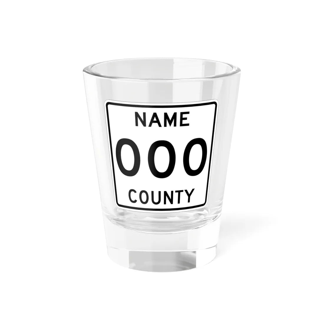 White County Plate Template (Michigan) (Road Sign) Shot Glass 1.5oz 1.5oz - Go Mug Yourself