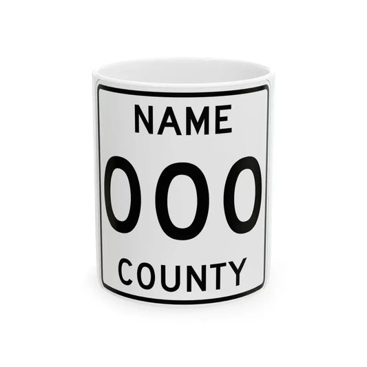 White County Plate Template (Michigan) (Road Sign) White Coffee Mug 11oz - Go Mug Yourself