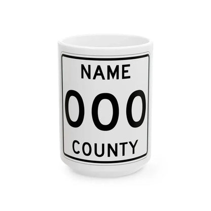 White County Plate Template (Michigan) (Road Sign) White Coffee Mug 15oz - Go Mug Yourself