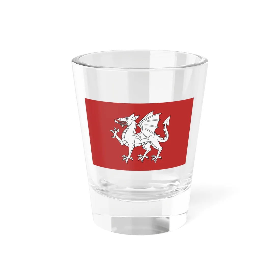 White Dragon Flag of England variant (England) Shot Glass 1.5oz 1.5oz - Go Mug Yourself