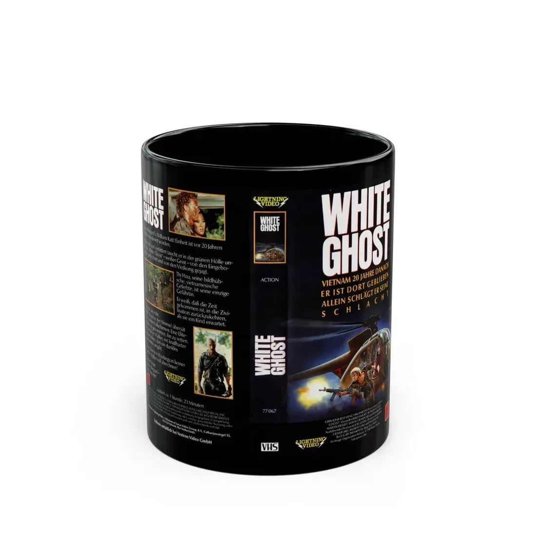 WHITE GHOST (VHS COVER) - Black Coffee Mug 11oz - Go Mug Yourself