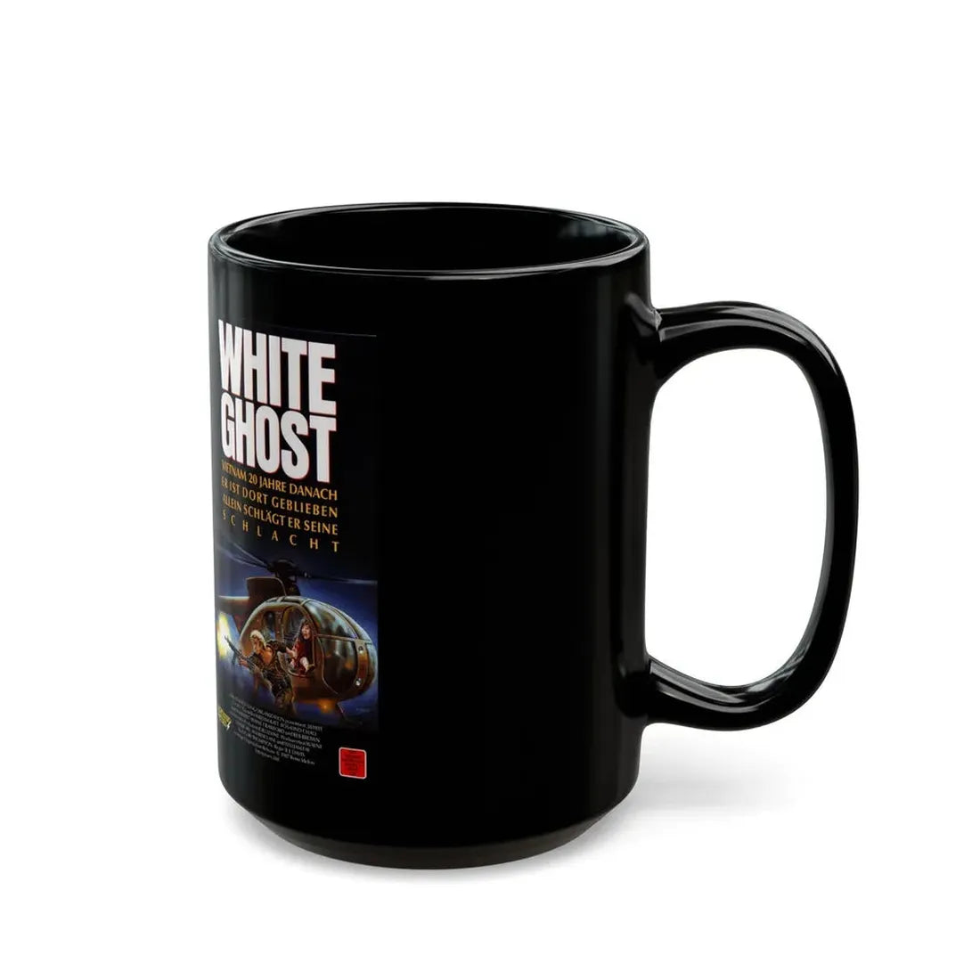 WHITE GHOST (VHS COVER) - Black Coffee Mug - Go Mug Yourself