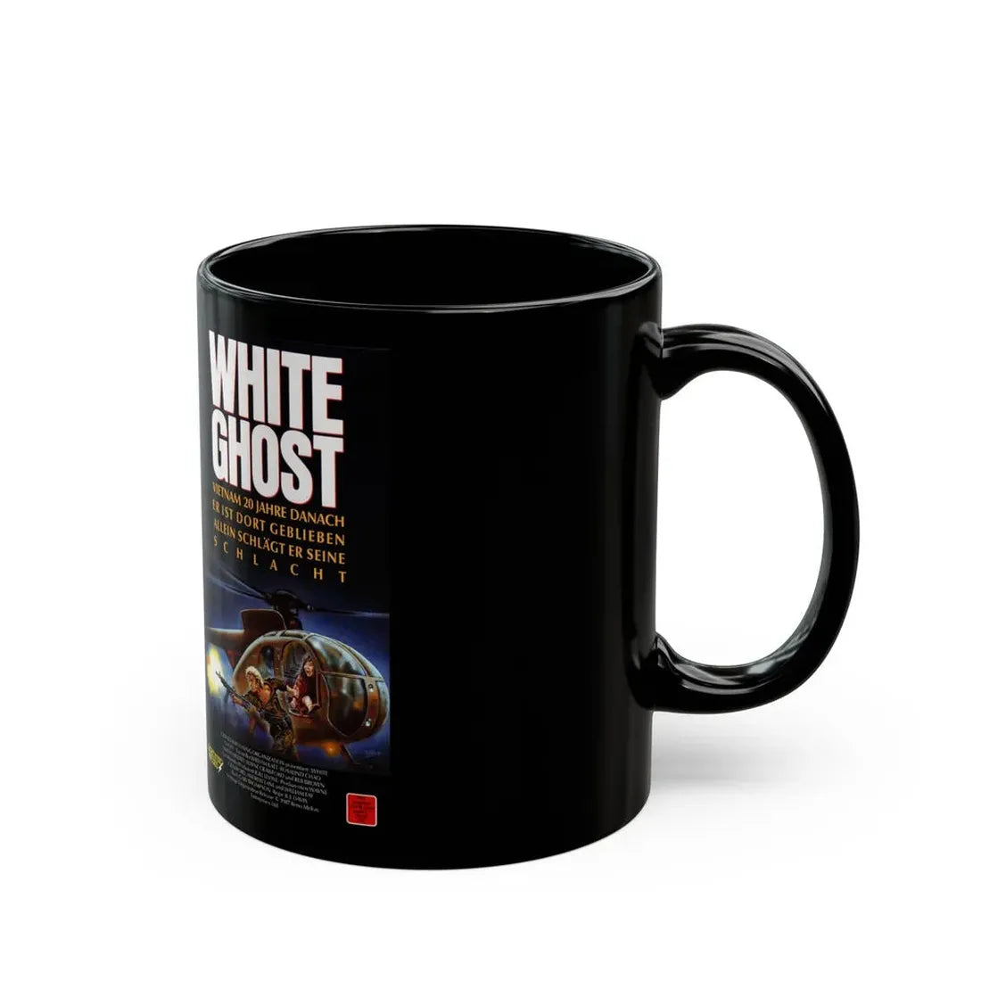 WHITE GHOST (VHS COVER) - Black Coffee Mug - Go Mug Yourself