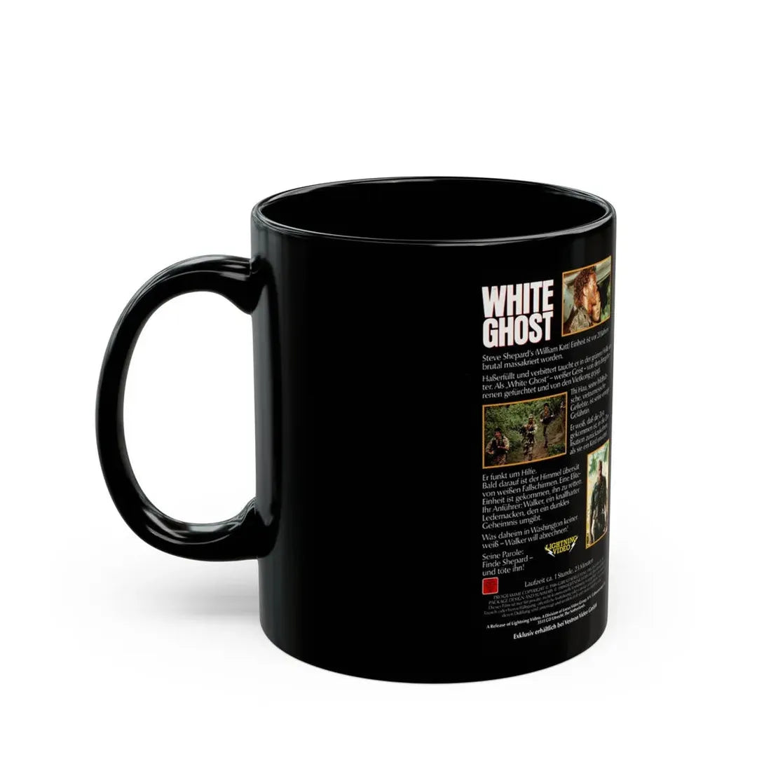 WHITE GHOST (VHS COVER) - Black Coffee Mug - Go Mug Yourself