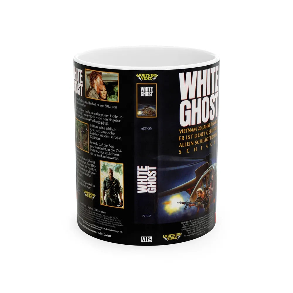 WHITE GHOST (VHS COVER) - White Coffee Mug-11oz-Go Mug Yourself