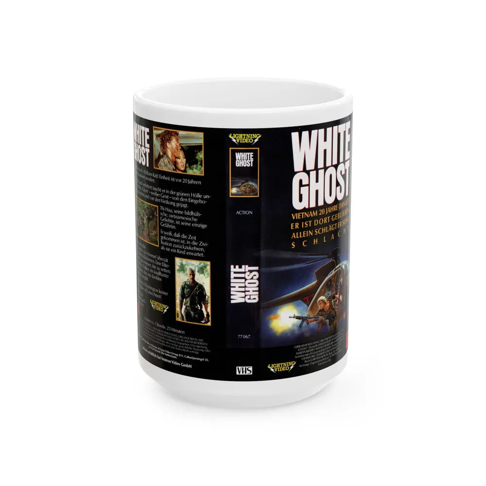 WHITE GHOST (VHS COVER) - White Coffee Mug-15oz-Go Mug Yourself