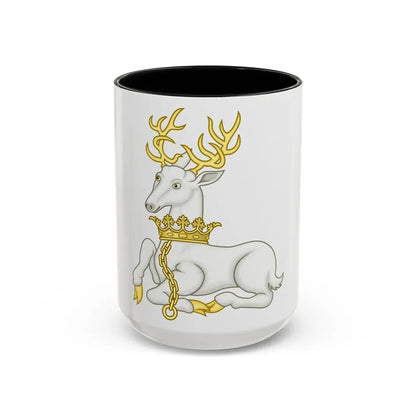 White Hart Badge of Richard II - Accent Coffee Mug 15oz Black - Go Mug Yourself