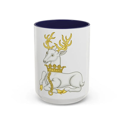 White Hart Badge of Richard II - Accent Coffee Mug 15oz Navy - Go Mug Yourself