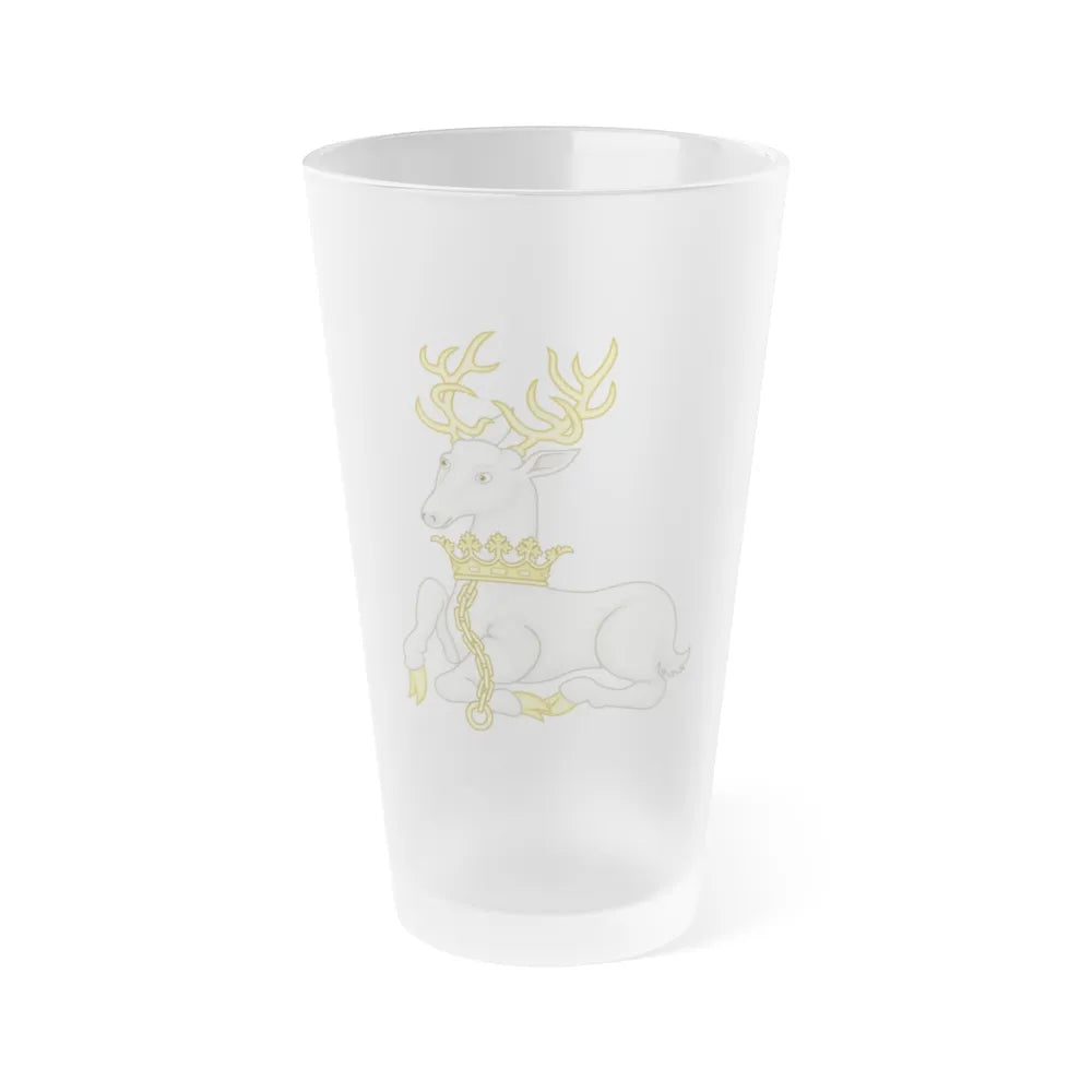 White Hart Badge of Richard II - Frosted Pint Glass 16oz-16oz-Frosted-Go Mug Yourself