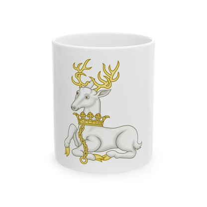 White Hart Badge of Richard II - White Coffee Mug 11oz - Go Mug Yourself