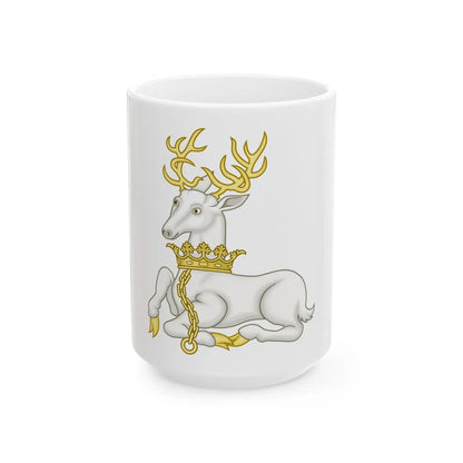 White Hart Badge of Richard II - White Coffee Mug 15oz - Go Mug Yourself