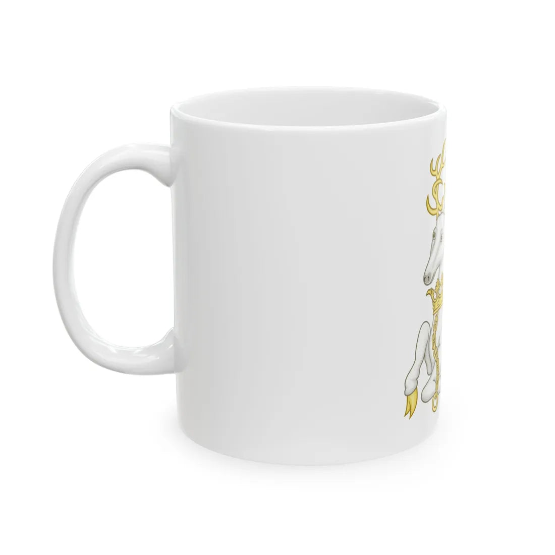 White Hart Badge of Richard II - White Coffee Mug - Go Mug Yourself