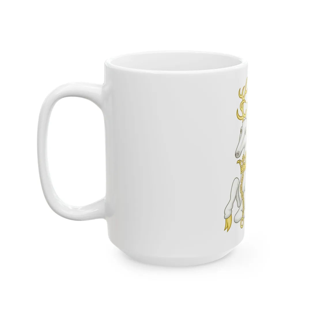 White Hart Badge of Richard II - White Coffee Mug - Go Mug Yourself