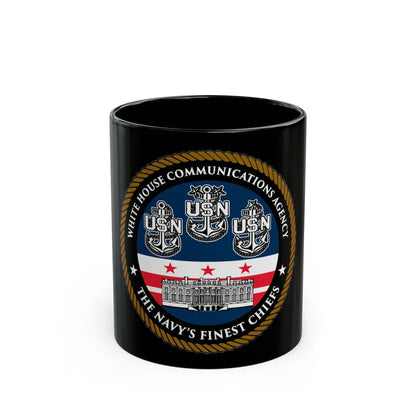 White House Communications (U.S. Navy) Black Coffee Mug-11oz-Go Mug Yourself