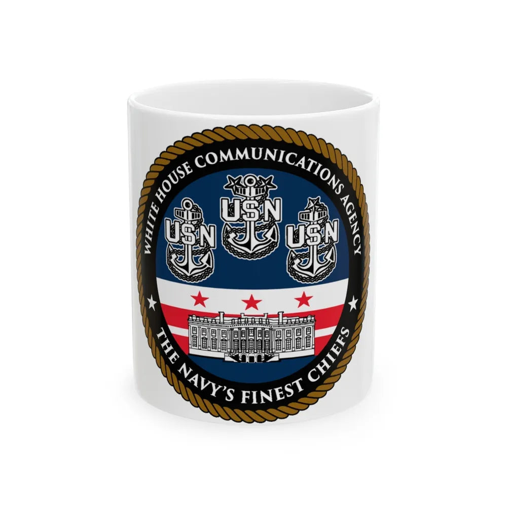 White House Communications (U.S. Navy) White Coffee Mug-11oz-Go Mug Yourself