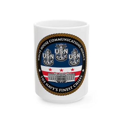 White House Communications (U.S. Navy) White Coffee Mug-15oz-Go Mug Yourself