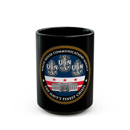 White House Communications (U.S. Navy) Black Coffee Mug 15oz - Go Mug Yourself