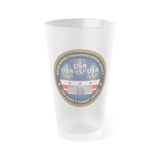 White House Communications (U.S. Navy) Frosted Pint Glass 16oz Default Title - Go Mug Yourself