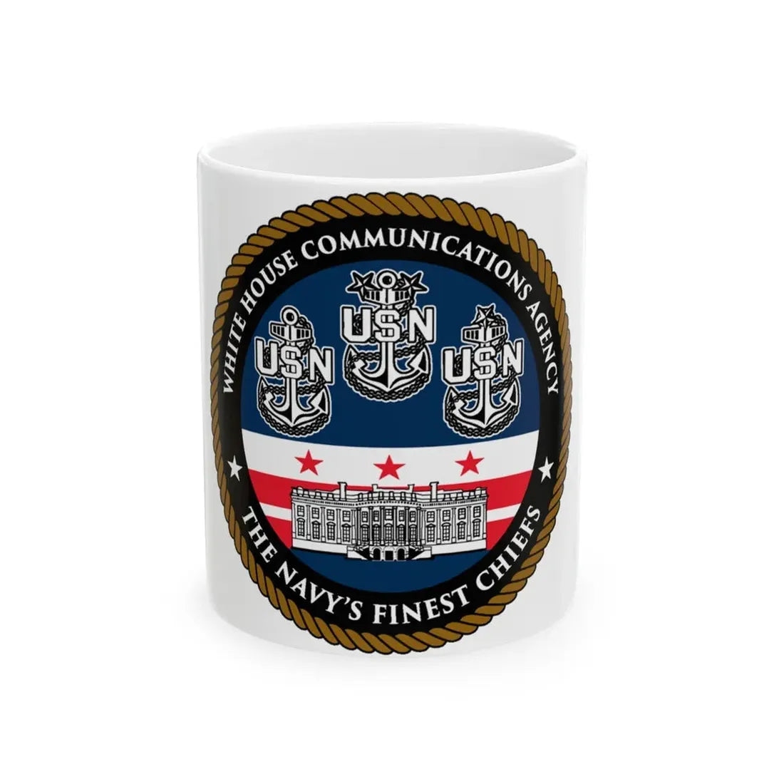 White House Communications (U.S. Navy) White Coffee Mug - Go Mug Yourself