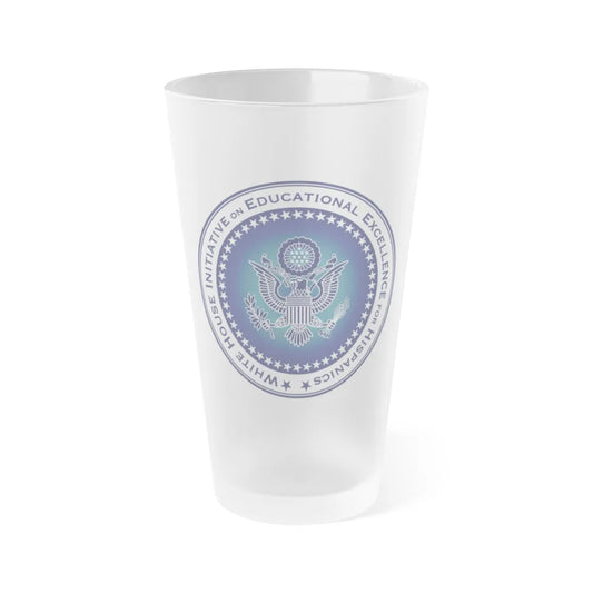 White House Initiative on Educational Excellence for Hispanics - Frosted Pint Glass 16oz-16oz-Frosted-Go Mug Yourself