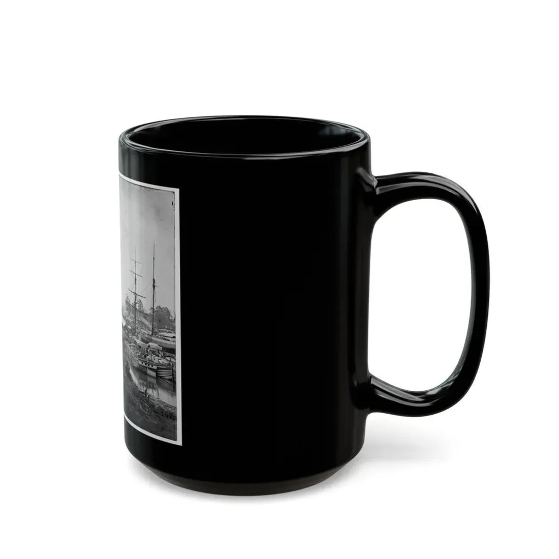 White House Landing, Va. Supply Vessels At Anchor (U.S. Civil War) Black Coffee Mug - Go Mug Yourself