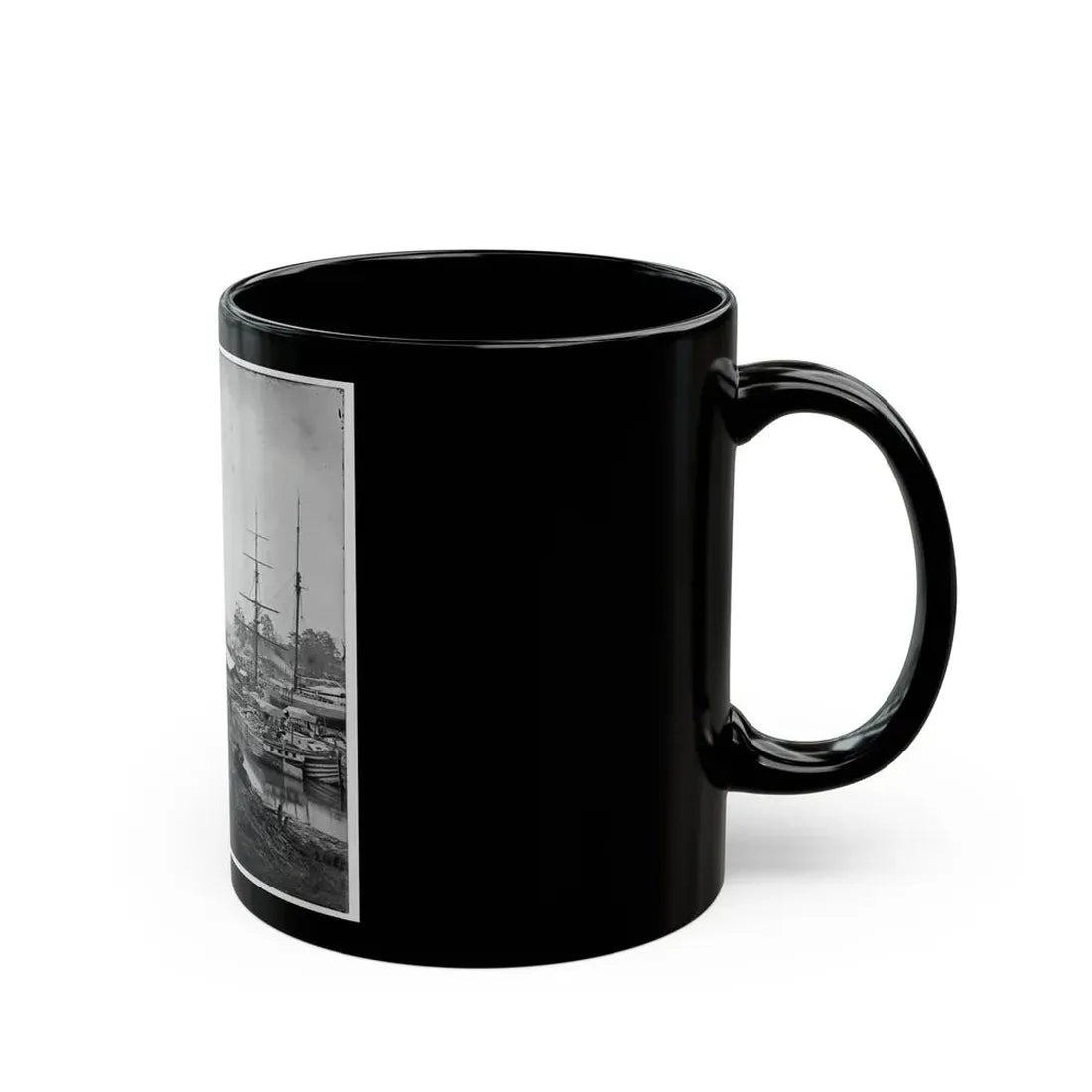 White House Landing, Va. Supply Vessels At Anchor (U.S. Civil War) Black Coffee Mug - Go Mug Yourself