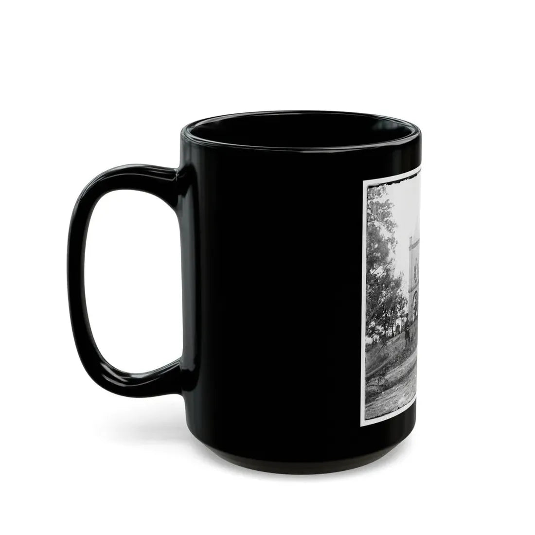 White House Landing, Va., Vicinity. St. Peter's Church, With Federal Soldiers (U.S. Civil War) Black Coffee Mug - Go Mug Yourself