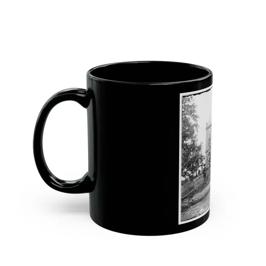 White House Landing, Va., Vicinity. St. Peter's Church, With Federal Soldiers (U.S. Civil War) Black Coffee Mug - Go Mug Yourself