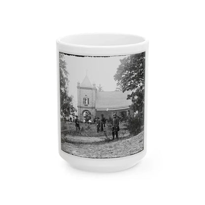 White House Landing, Va., Vicinity. St. Peter's Church, With Federal Soldiers (U.S. Civil War) White Coffee Mug 15oz - Go Mug Yourself