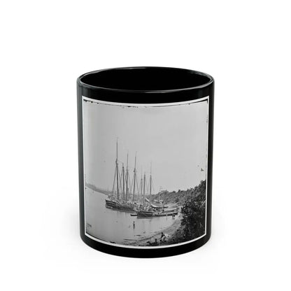 White House Landing, Va. View Down River, With Supply Vessels (U.S. Civil War) Black Coffee Mug 11oz - Go Mug Yourself