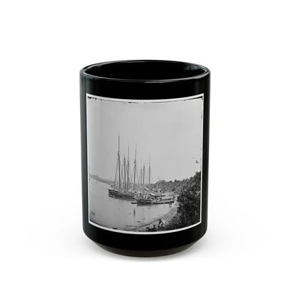 White House Landing, Va. View Down River, With Supply Vessels (U.S. Civil War) Black Coffee Mug 15oz - Go Mug Yourself