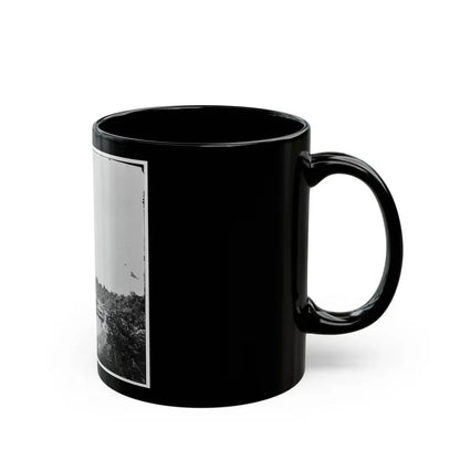 White House Landing, Va. View Down River, With Supply Vessels (U.S. Civil War) Black Coffee Mug - Go Mug Yourself