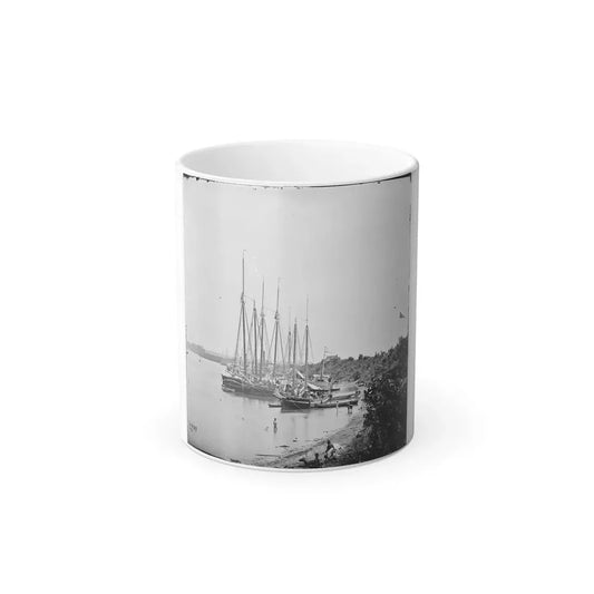 White House Landing, Va. View Down River, With Supply Vessels (U.S. Civil War) Color Changing Coffee Mug 11oz Default Title 11oz - Go Mug Yourself