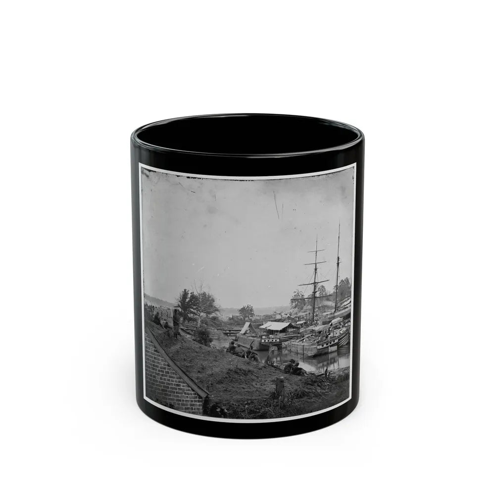 White House Landing, Va. Supply Vessels At Anchor (U.S. Civil War) Black Coffee Mug-11oz-Go Mug Yourself