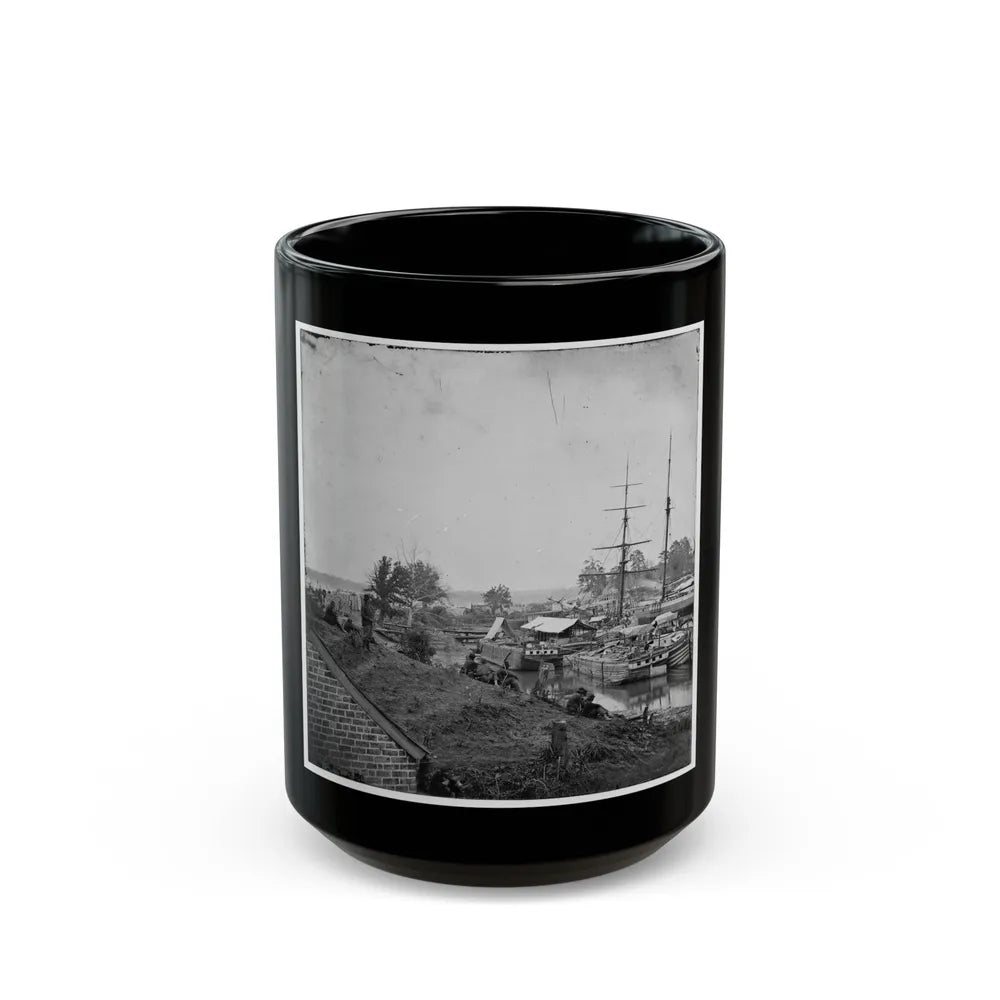 White House Landing, Va. Supply Vessels At Anchor (U.S. Civil War) Black Coffee Mug-15oz-Go Mug Yourself