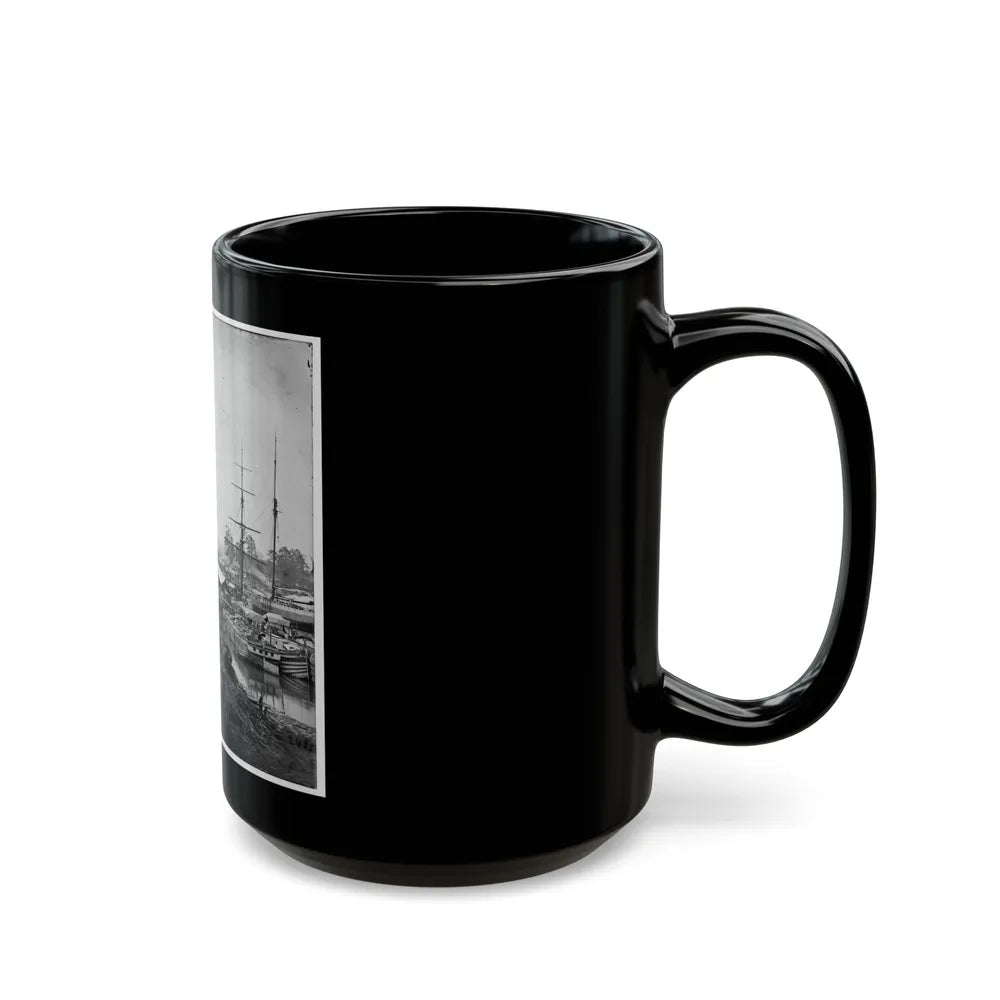 White House Landing, Va. Supply Vessels At Anchor (U.S. Civil War) Black Coffee Mug-Go Mug Yourself