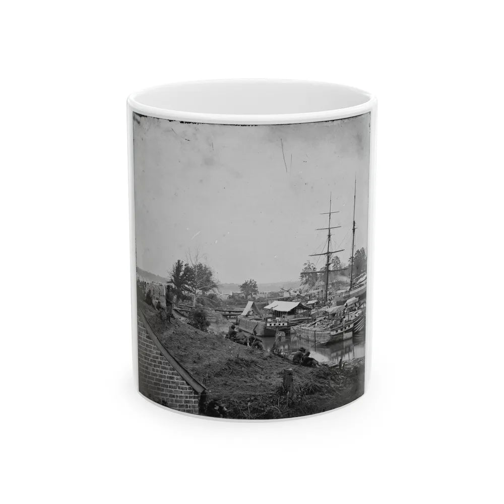 White House Landing, Va. Supply Vessels At Anchor (U.S. Civil War) White Coffee Mug-11oz-Go Mug Yourself