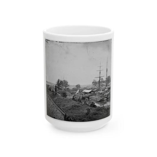 White House Landing, Va. Supply Vessels At Anchor (U.S. Civil War) White Coffee Mug-15oz-Go Mug Yourself