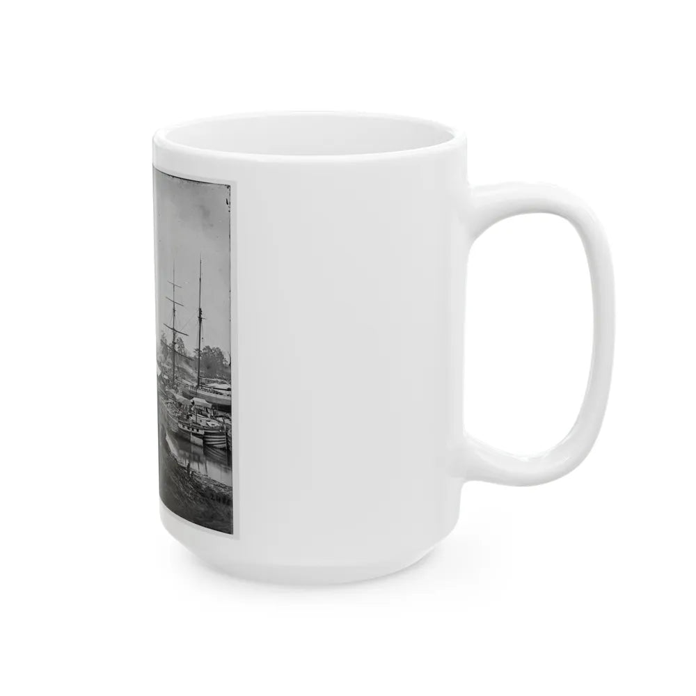 White House Landing, Va. Supply Vessels At Anchor (U.S. Civil War) White Coffee Mug-Go Mug Yourself