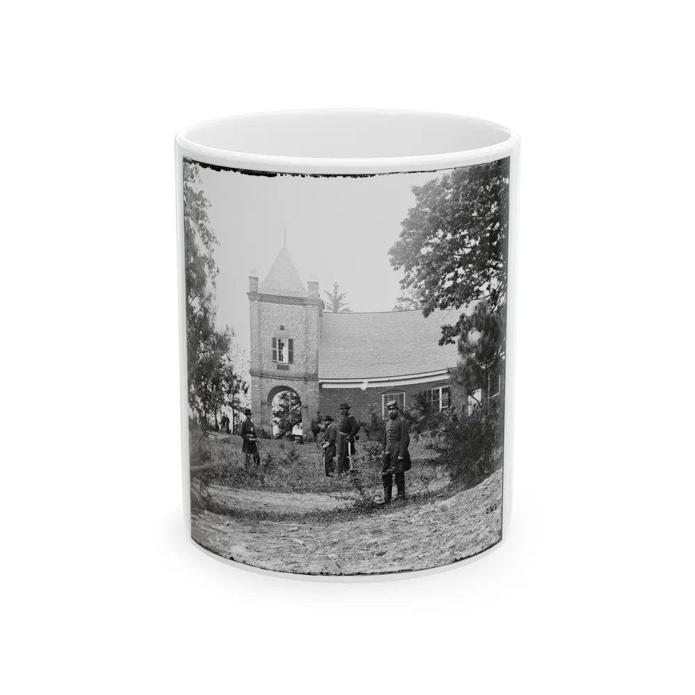 White House Landing, Va., Vicinity. St. Peter's Church, With Federal Soldiers (U.S. Civil War) White Coffee Mug-11oz-Go Mug Yourself