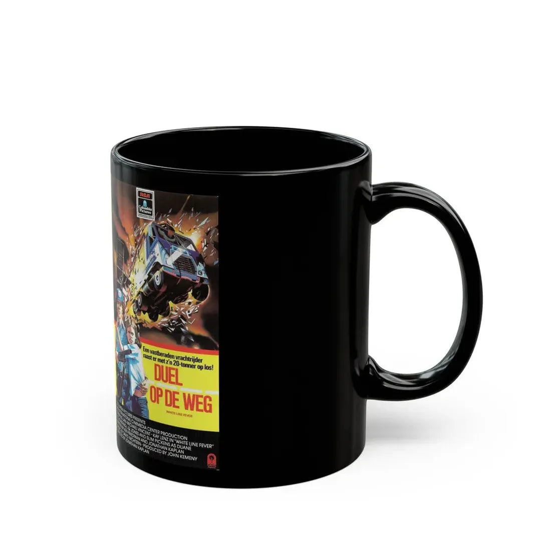 WHITE LINE FEVER (VHS COVER) - Black Coffee Mug - Go Mug Yourself