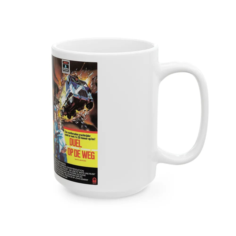 WHITE LINE FEVER (VHS COVER) - White Coffee Mug-Go Mug Yourself