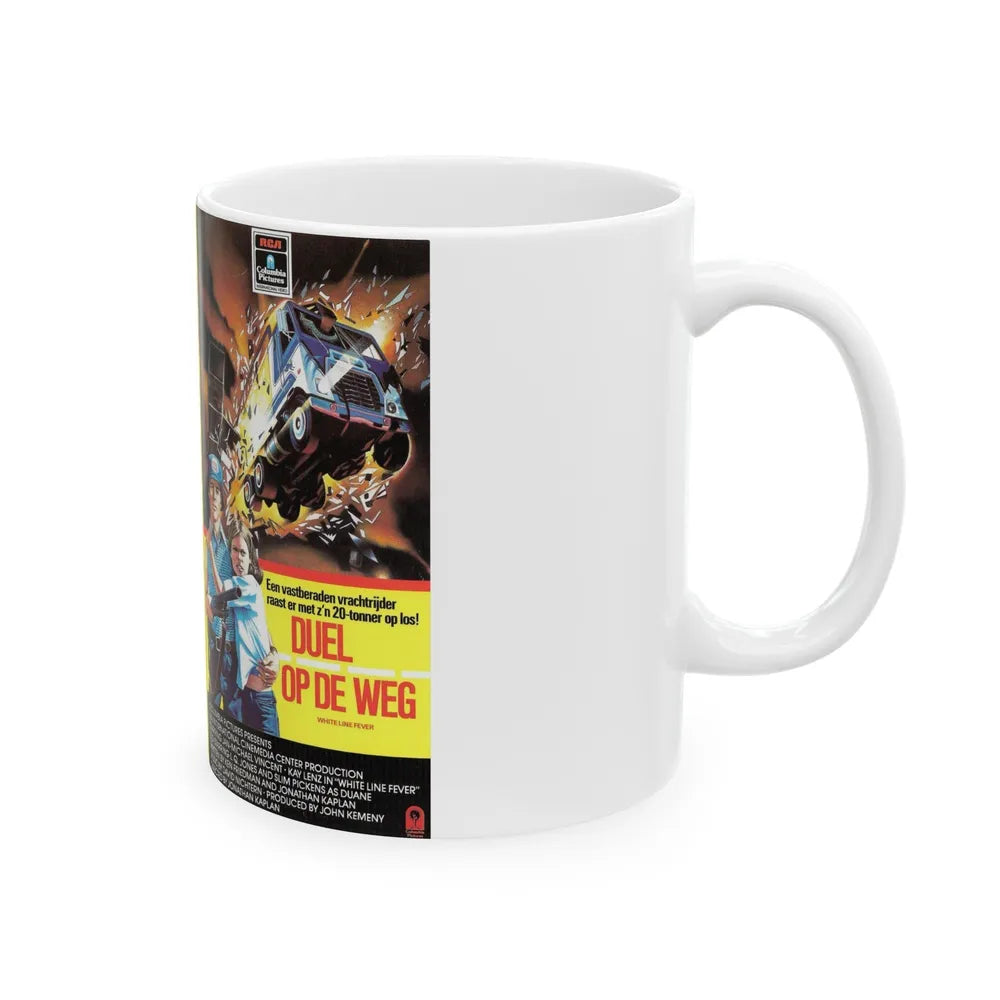 WHITE LINE FEVER (VHS COVER) - White Coffee Mug-Go Mug Yourself