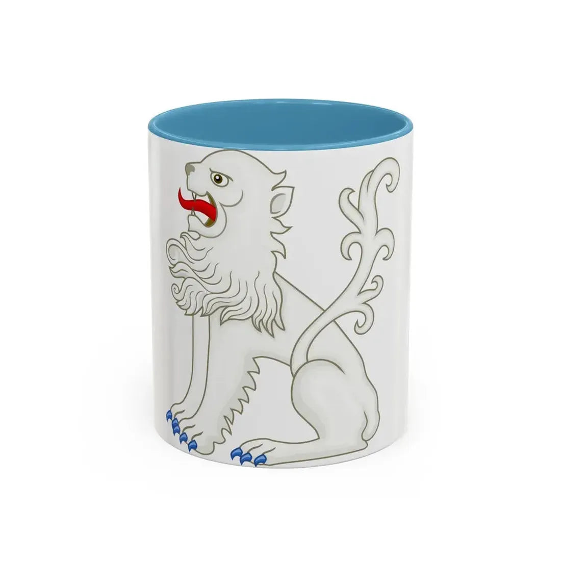 White Lion of Mortimer Badge of Edward IV - Accent Coffee Mug 11oz Light Blue - Go Mug Yourself