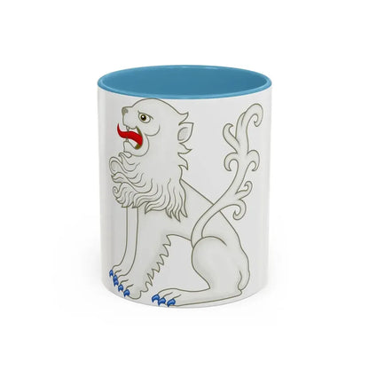 White Lion of Mortimer Badge of Edward IV - Accent Coffee Mug 11oz Light Blue - Go Mug Yourself