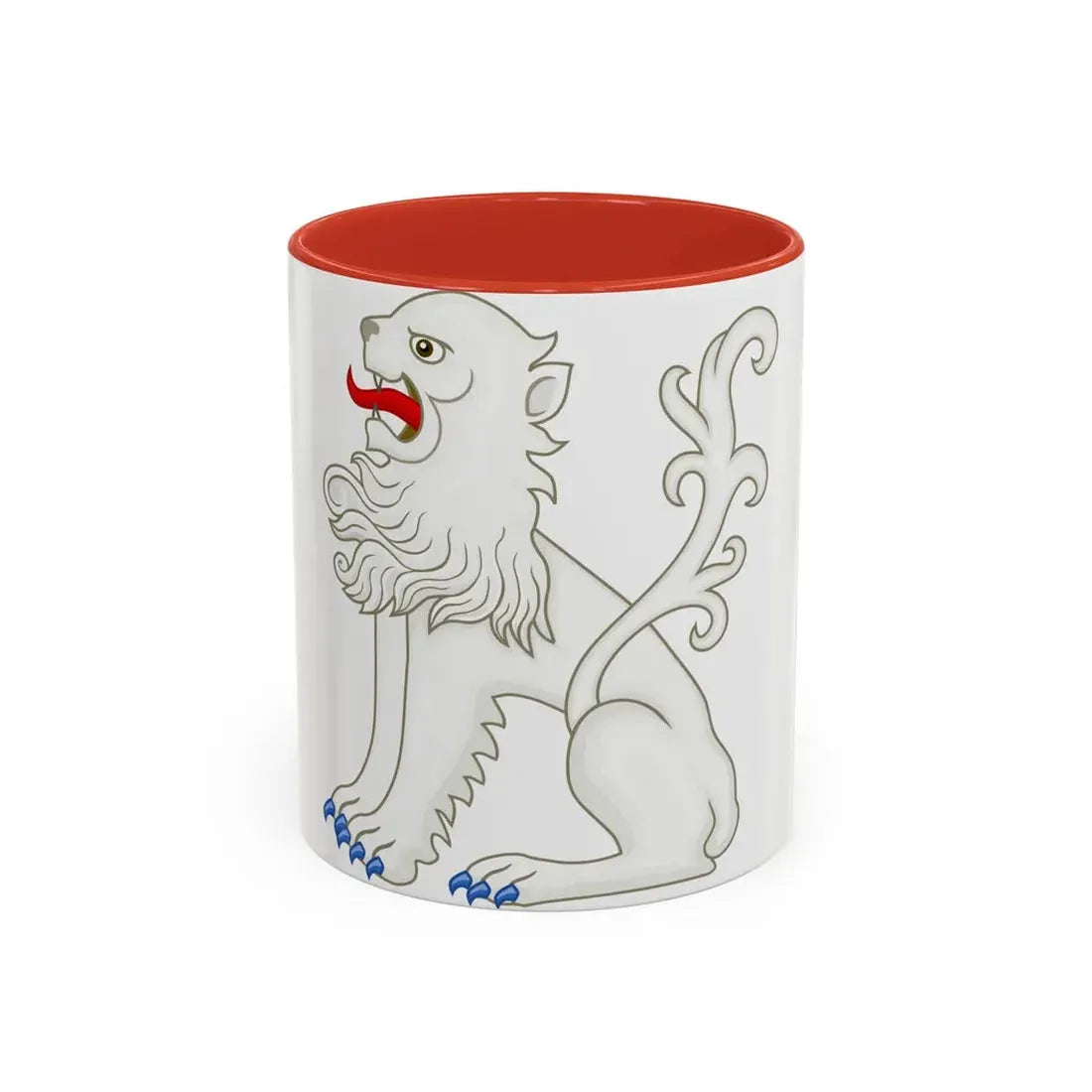 White Lion of Mortimer Badge of Edward IV - Accent Coffee Mug 11oz Red - Go Mug Yourself